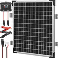 Voltset Solar Panel Kit 50W 12V, Solar Battery Trickle Charger Maintainer, Waterproof Solar Panel + Upgrade Charge Controller + Mount Bracket for Boat RV Motorcycle Marine