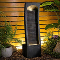 42.3" H Water Feature Outdoor Faux Slate Contemporary Waterfall Fountain Indoor for Garden, Backyard, Deck, Porch and Home Art Decor Large Outdoor Fountain with Lights