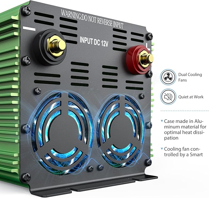 EDECOA 3000 Watt Power Inverter DC 12V to AC 110V 120V 3000W Converter for Car Truck RV with LCD and Dual USB Romte Controller (ETRC Remote)