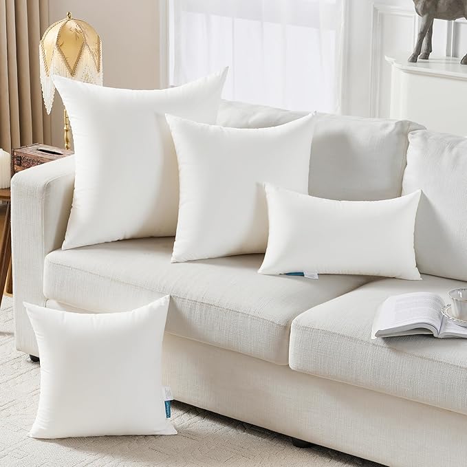 Oubonun 22x22 Waterproof Outdoor Pillow Inserts – Set of 2 Soft & Fluffy, Water Resistant Throw Pillows for Patio, Garden, Porch, or Indoor Decorative
