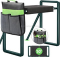 Heavy Duty Garden Kneeler and Seat for Elderly, 400lbs Capacity Foldable Gardening Stool with Support Legs & Thick Pad, Includes Large Tool Organizer Bag, Green