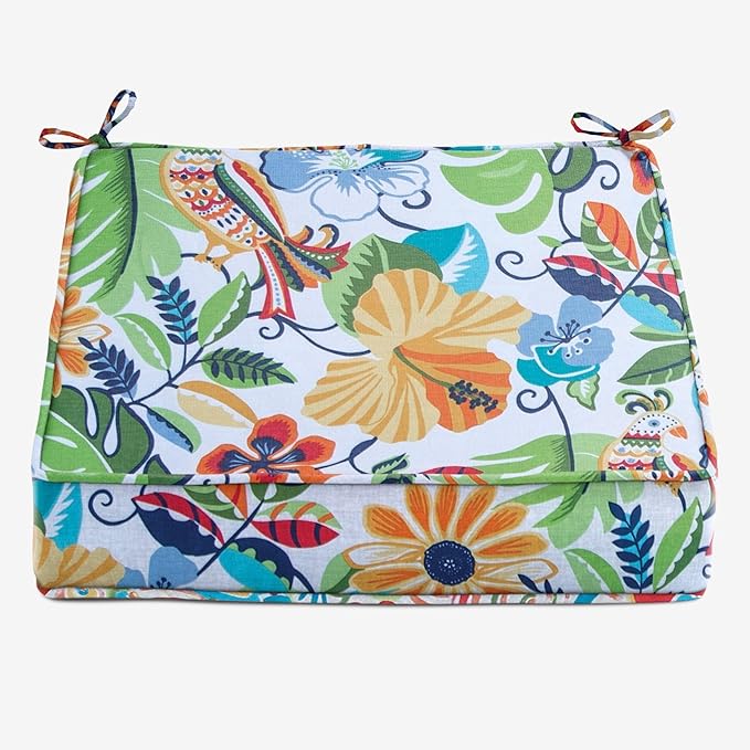 BrylaneHome Extra-Thick Seat Cushion - 23”L x 22”W x 5.5”H - Patio & Outdoor - Water, Stain & Fade Resistant - Carolina