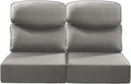 Luxury 24x24x6 Inch Smile Outdoor Seat Cushions Set of 2 - Superior Comfortable Water-Repellent Patio Chair Cushion for Porch Set Rattan Dining Swivel Chairs Loveseat Sectional Sofa - Grey