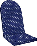 BrylaneHome Adirondack Chair Cushion - 44" L x 18" W x 2" H - Patio & Outdoor - Water, Stain & Fade Resistant - Evening Blue Dot