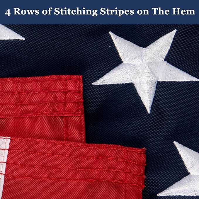 American Flags for Outside 2x3 Ft; American Flags 2x3 Outdoor Heavy Duty. Durable 250D Polyester US flags with Premium Embroidered Stars, Sewn Stripes, Brass Grommets, and Vibrant Colors.