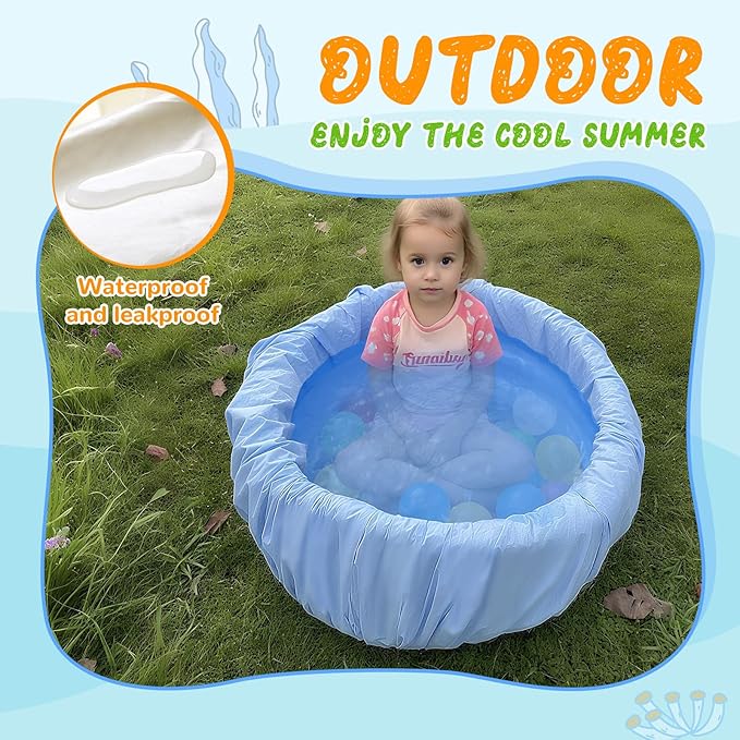 Foam Ball Pit, 35 inch x 12 Inch Outdoor Swimming Pool for Kids, Indoor Playground Ball Pool, Ideal Gift for Children - Ball Not Included...