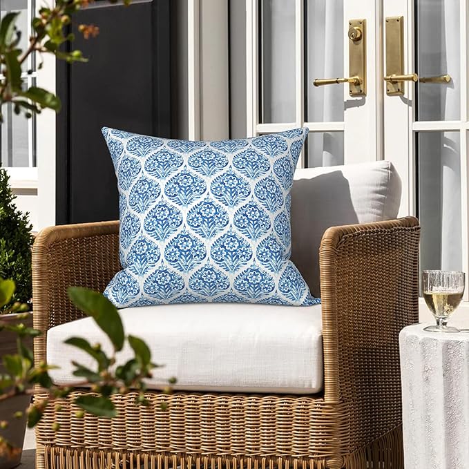 LVTXIII Outdoor Throw Pillow Covers 20 x 20 Inch, Covers ONLY Modern Cute Pattern Decorative Square Toss Pillow Case Pack of 2 for Home Patio Garden Sofa Bed Furniture, Celadon Geometric