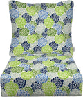RSH DECOR: Deep Seating Cushion with Pillow Back | 23” x 26” Seat | All-Weather Spun Fabric | Water and Fade-Resistant | Outdoor Chair Cushion Set for Patio Furniture | Livi Courtyard Floral