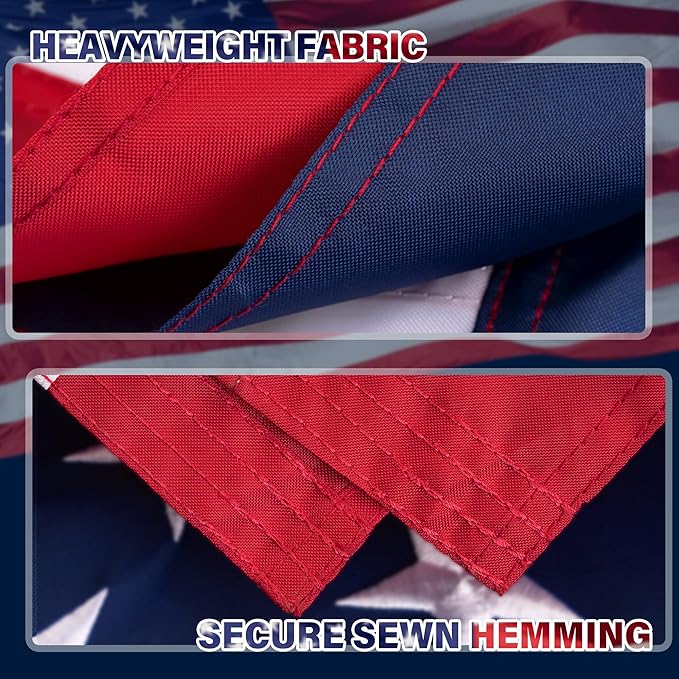 XIFAN Premium American Flag 3x5 Outdoor, Heavy Duty 210D Tough Polyester, Long Lasting US Flags for High Wind Outside with Embroidered Stars, Sewn Stripes, Brass Grommets