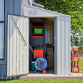 4×8 FT Outdoor Metal Storage Shed,Heavy-Duty Lean to Storage Shed with Lockable Door and Reinforced Beams,All Weather Waterproof Storage House W/2 Air Vents,for Backyard,Patio,Lawn,White