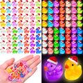 120Pcs Luminous Christmas Mini Resin Duck 14 Colors Glow in The Dark Small Duck Figurines for Miniature Christmas Decor Aquarium Ornament Dollhouse Decoration DIY Slime Craft Kit Birthday Party Favors