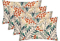 RSH Décor: Set of 4 Lumbar Throw Pillows | Indoor/Outdoor All Weather Polyester Fabric | Decorative Accent Cushions for Patio Furniture | Reversible | 26” x 16" | Gould Red Blue Floral