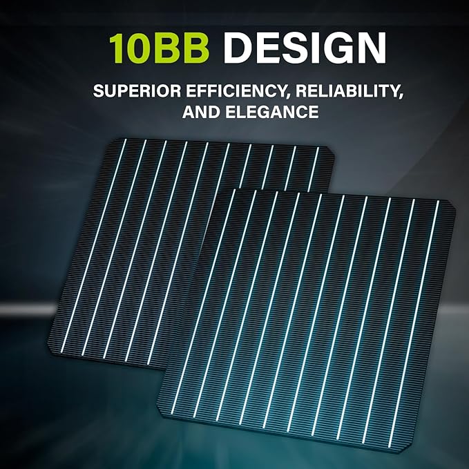 Newpowa 10BB Cell 200W Monocrystalline 200 Watt 12V Solar Panel and a Set of Z Brackets High Efficiency Mono Module RV Marine Boat Off Grid