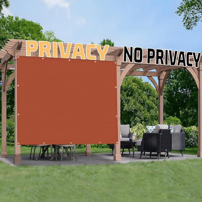 SUNNY GUARD Shade Cloth Custom Size 8x9 FT Sun Shade Screen Fabric Shade Cover Tarp with Grommets for Pergola Backyard Garden, Terra(We Customized)