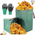 2 Pack 53 Gallons Reusable Yard Waste Bags,Heavy Duty Lawn and Leaf Bags,Dustpan-Type Garden Bag with Reinforced Handles for Collecting Leaves,Branch Debris,Grass Clippings