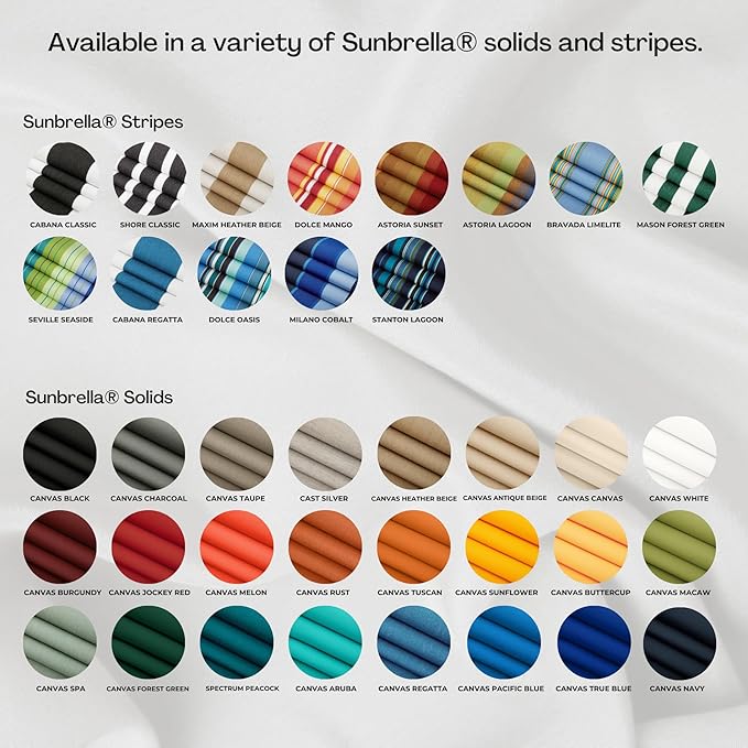 RSH DECOR: Sunbrella Pillow Covers Set of 4 | Covers Only - 20" x 12" | Outdoor Lumbar Pillow Covers Crafted with Sunbrella Performance Fabric | Canvas Air Blue