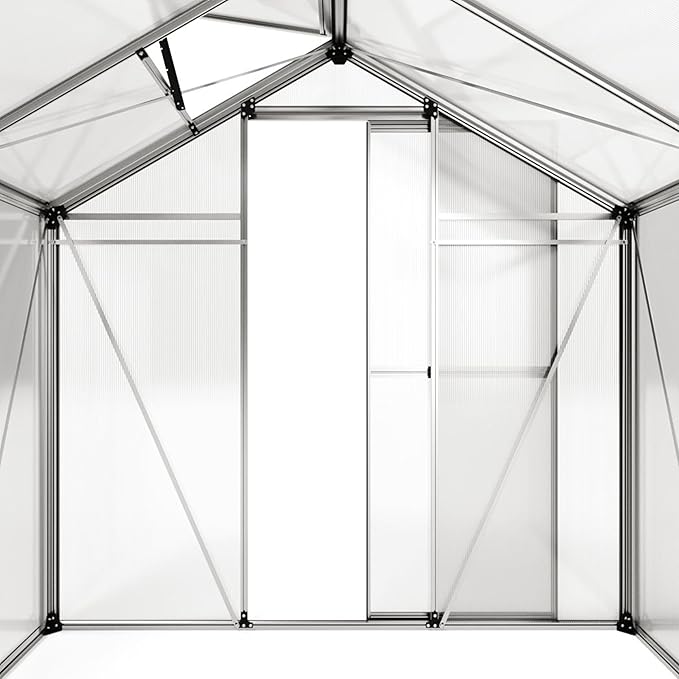 Greenhouse Jasmin 5 Aluminum Frame - 6.3 x 10.4 ft Approx. 6 mm Polycarbonate Panels