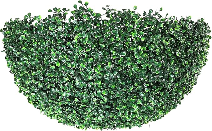 VEVOR 2 Pcs 16” Artificial Plant Topiary Ball, 4 Layers Faux Boxwood Balls, All-Year Green Faux Plant Decorative Balls for Backyard, Balcony,Garden, Wedding and Home Décor