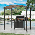 Kullavik 8 x 5 Grill Gazebo,Outdoor BBQ Canopy Shelter with Curved Sunshade Roof,Patio Pavilion with 2 Side Shelves and 5 Side Hooks for Patio Lawn Backyard Garden