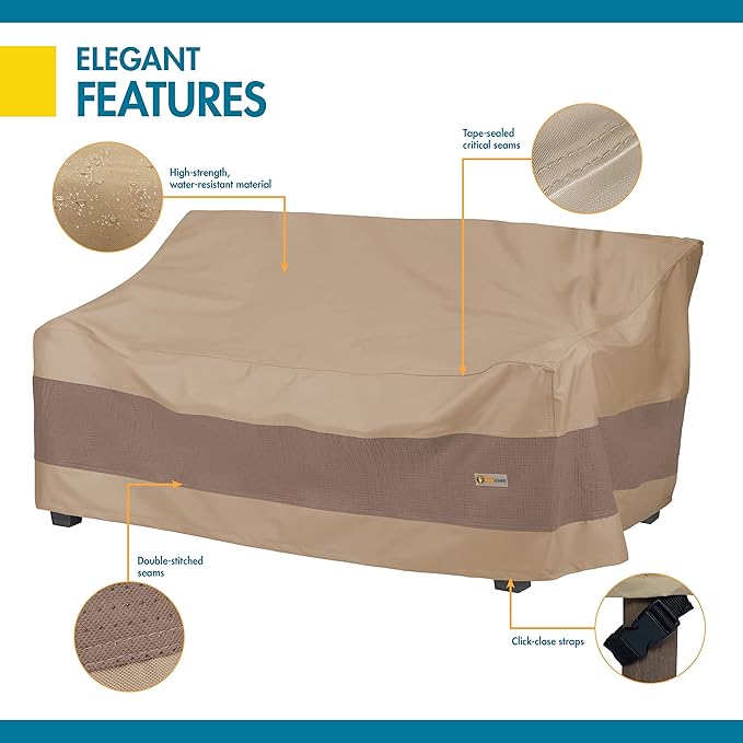 Duckcovers Elegant Waterproof 93 Inch Patio Sofa Cover, Patio Bench Cover