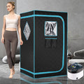 Portable Steam Sauna Box for Home Spa, Steam Saunas for Home, Full Body Sauna Tent for Relaxation, 1500W & 4L Sauna Steamer Machine, Remote Control, Foldable Chair (Black)