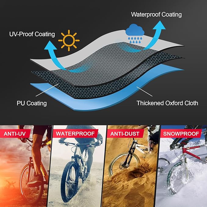 Zettum Bike Cover for 3 Bikes - Outdoor Bike Covers for Stationary 3 Bikes Heavy Duty & Waterproof, 600D Bicycle Covers for 3 eBike, Mountain Bike, Road Bike, Hybrid Bike, Beach Cruiser Bike Storage