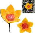 Ceramic Garden Decor - Flower Lawn Stake - Outdoor Statue - Perfect, Unique Gifts for Gardeners Woman, Men, Yard Gifts - Handmade, Frostproof
