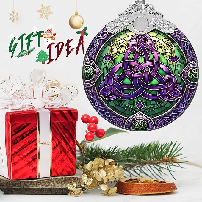 Celtic Knot Stained Glass Ornament - Christmas Ornament - Christmas Decorations for Tree - Holiday Present ldeas - Gift Exchange