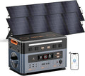 OSCAL 2400W Power Station with 2 * 200W Solar Panels, 1872Wh Solar Generator with 4 AC Outlets (5000W Peak), 1.45H Full Charging, APP Control Battery Backup for Home, Camping & RVs