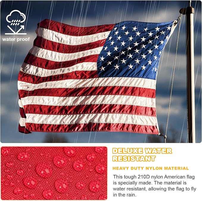 3x5 American Flag Outdoor Heavy Duty,3by 5 American Flag,US Flag,3' x 5' America Flag,America Flags For Outside 3x5,Embroidered USA Flags 3x 5,Long Lasting 3 by 5 Best High Wind all Weather US Flags