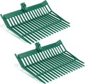 Lasnten Manure Fork Replacement Head, 18 Tines Pitchfork Head with Screws and Nuts, Horse Manure Rake for Picking up Grass and Hay(Army Green,2 Pcs)