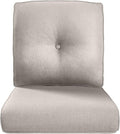 Pop 22x25/22x24 Outdoor Replacement Cushions - 1 Set High Back Deep Seat Patio Furniture Cushion for Wicker Dining Swivel Rocking Chairs Rattan Loveseat Couch Sectional Sofa - Beige/Button