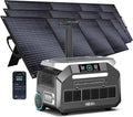 IEE P3200 3200W Solar Generator with 3x200W Solar Panels included, 2048Wh Power Station with 4 * 3200W AC Outlets (6400W Peak), 1800W Fast Charging, APP Control Emergency Power Station for Home, RVs