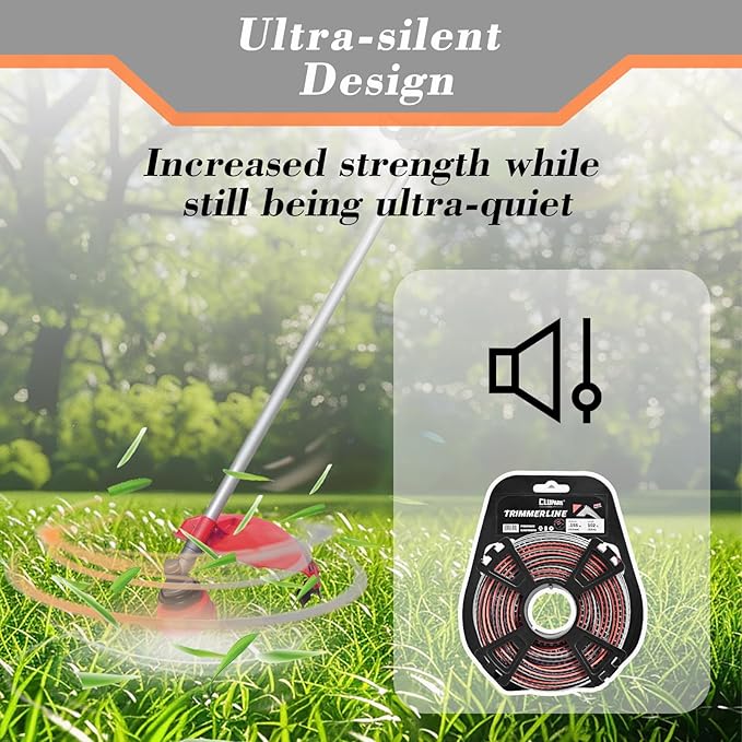 Cluparis 155 Sawtooth Trimmer line Heavy Duty for Push String Trimmer 1-Pound, 0.155" Nylon Weed Eater String .155-inch-by-102-ft Commercial String Trimmer Line in Spool with Line Cutter