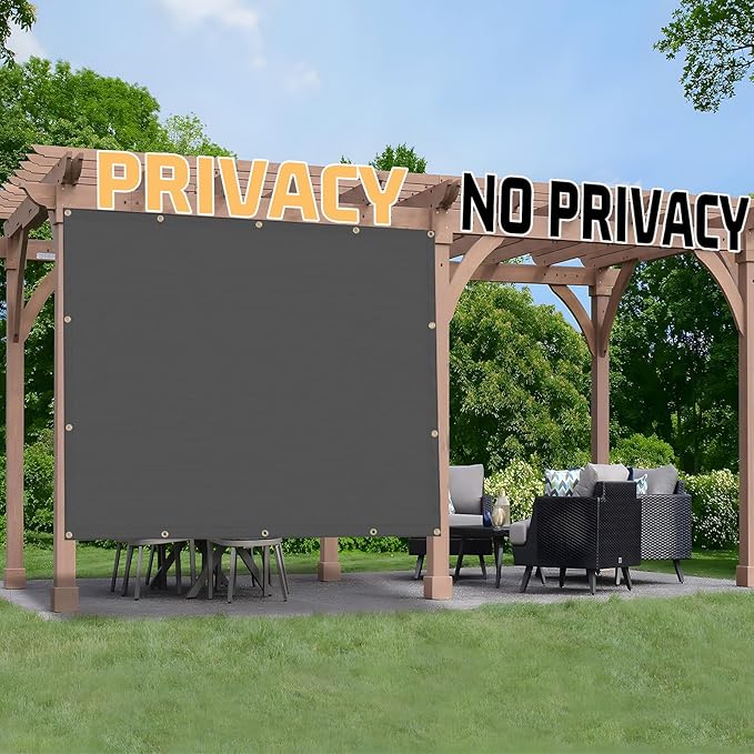 SUNNY GUARD Shade Cloth Custom Size 15x19 FT Sun Shade Screen Fabric Shade Cover Tarp with Grommets for Pergola Backyard Garden, Dark Grey(We Customized)