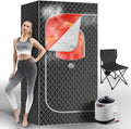 Portable Sauna Box, Personal Steam Sauna for Home with Steamer, Remote Control, Folding Chair and Mat, Portable Steam Sauna Tent, Home Spa for Relaxation(Gray)