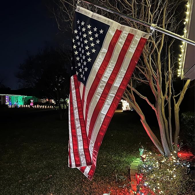 Homissor American Flags for Outside US Flag 4x6 Heavy Duty Outdoor USA Banner Embroidered Stars High Wind All Weather Sewn Stripes Brass Grommets