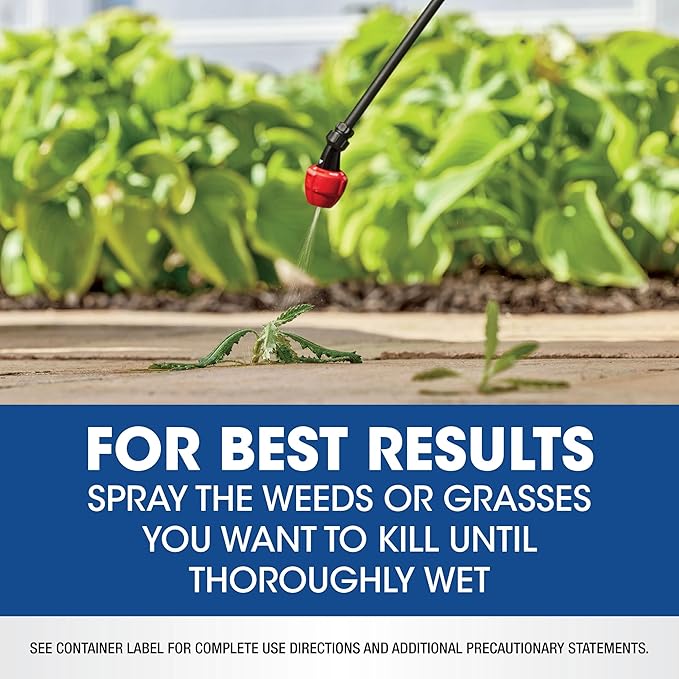 Roundup Weed & Grass Killer₄ Concentrate, Use in and Around Flower Beds, Walkways and Other Areas of Your Yard, 16 fl. oz.