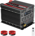 5000 Watt Pure Sine Wave Power Inverter with LCD 12V DC to 110V/120V AC Peak Power 10000W Car Power Inverter with 4 AC Outlets & 1 USB Port & Remote Control for Truck RV Car Solar System