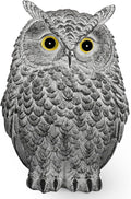 Realistic Owl Statue for Indoor & Outdoor Decoration, Effective Birds Deterrent for Garden, Patio, Yard, and Fake Owl Home Decor, Suitable for Outside Decor (Gray)