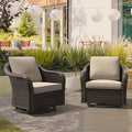 Vista Vibe Outdoor Patio 360 Degree Swivel Glider Rocker Chairs Set of 2, Washable Cushions, All-Weather & Steel Frame & Deep Seat Chairs, Balcony, Yard (Beige)