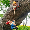 Gnome Garden Decoration Climbing Tree Decor Outdoor,Fairy Door Tree Face Figurine Lawn Patio Decor,Funny Climbing Elves Tree Peeker Sculpture Yard Art