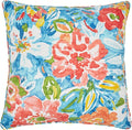 BrylaneHome 20" Square Throw Pillow - Patio & Outdoor - Water, Stain & Fade Resistant - Poppy Blue
