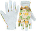 HANDLANDY Gardening Gloves for Women, Breathable Ladies Leather Garden Yard Gloves Best Gift for Gardeners
