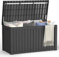 150 Gallon Outdoor Storage Box Waterproof Deck Box for Garden Tools, Lockable Storage Box for Patio Cushion Outside Package Delivery Box