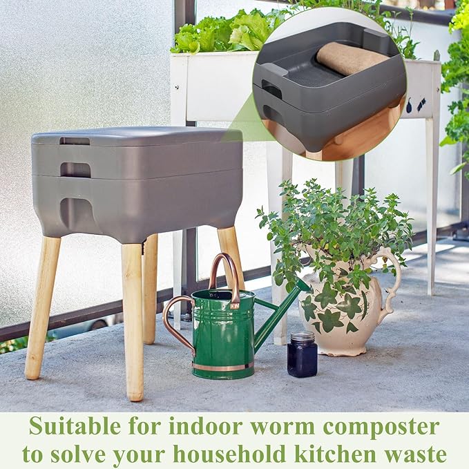 Zubebe 8 Pcs 2 ft x 2ft Worm Blanket Farm Kit Worm Bin Blanket Worms for Composting Fits Many Bin Bag for Keeping Worms Dark Moist Warm Outdoor Garden Compost Bin Farm Compost Factory