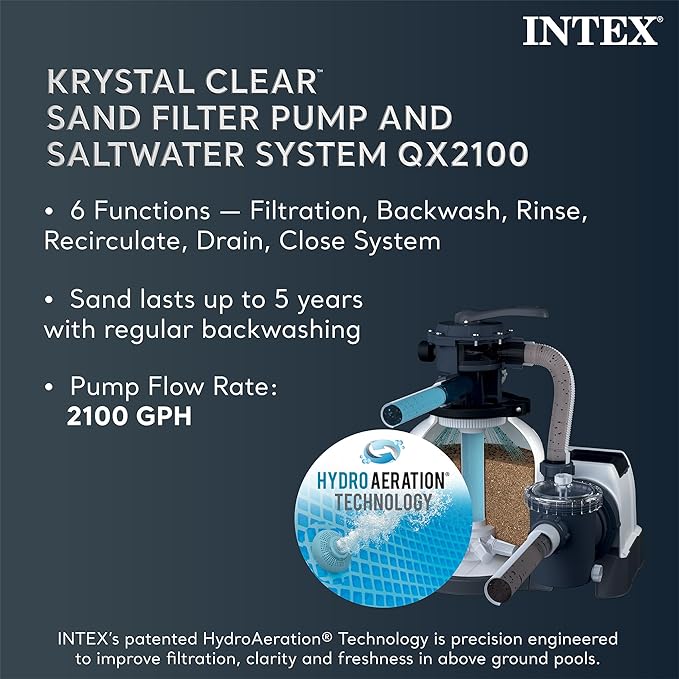 Intex 26367EH 24' x 12' x 52" Rectangular XTR Frame Swimming Pool w/ Filter Pump - Large Above Ground Backyard Rectangle Pool w/ 45-Inch Deep Water