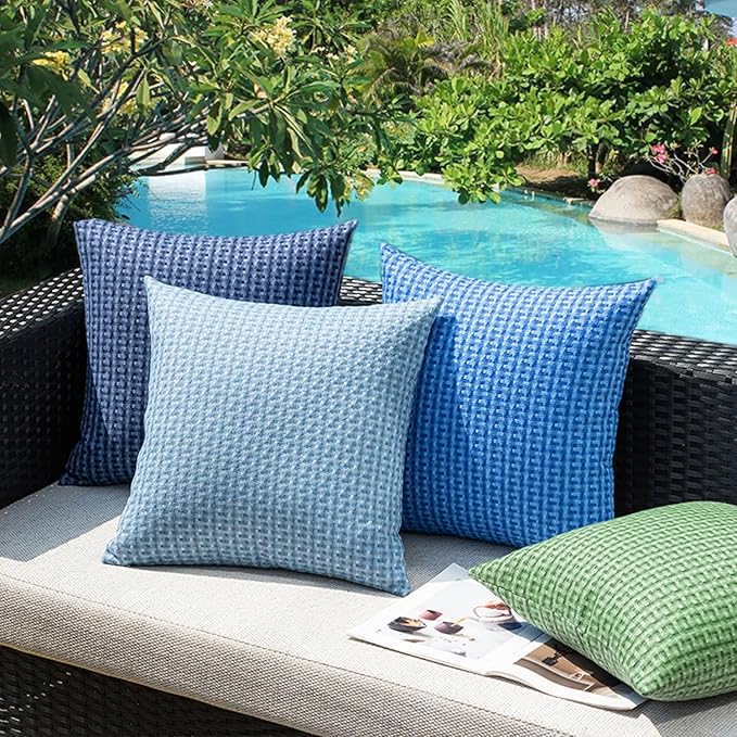 Kevin Textile Outdoor Waterproof Throw Pillow Covers Pack of 2 Farmhouse Decorative Cushion Covers for Garden Patio Tent Balcony Bench Couch Sofa 12x20 Inch, Sage Green