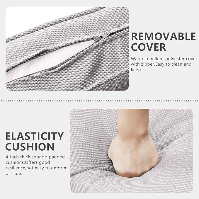 HUMMUH 8 Piece Patio Furniture Set PE Wicker Outdoor Sectional Sofa and Patio Swivel Chairs Outdoor Dining Table Ottomans for Porch,Garden,Backyard,Deck(Brown/Beige)