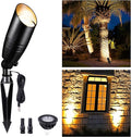 Low Voltage Landscape Spotlights, Black Outdoor LED 12V LED Lights, Waterproof Aluminum Uplighting for Tree House Garden with 5W MR16 Bulb 2700K
